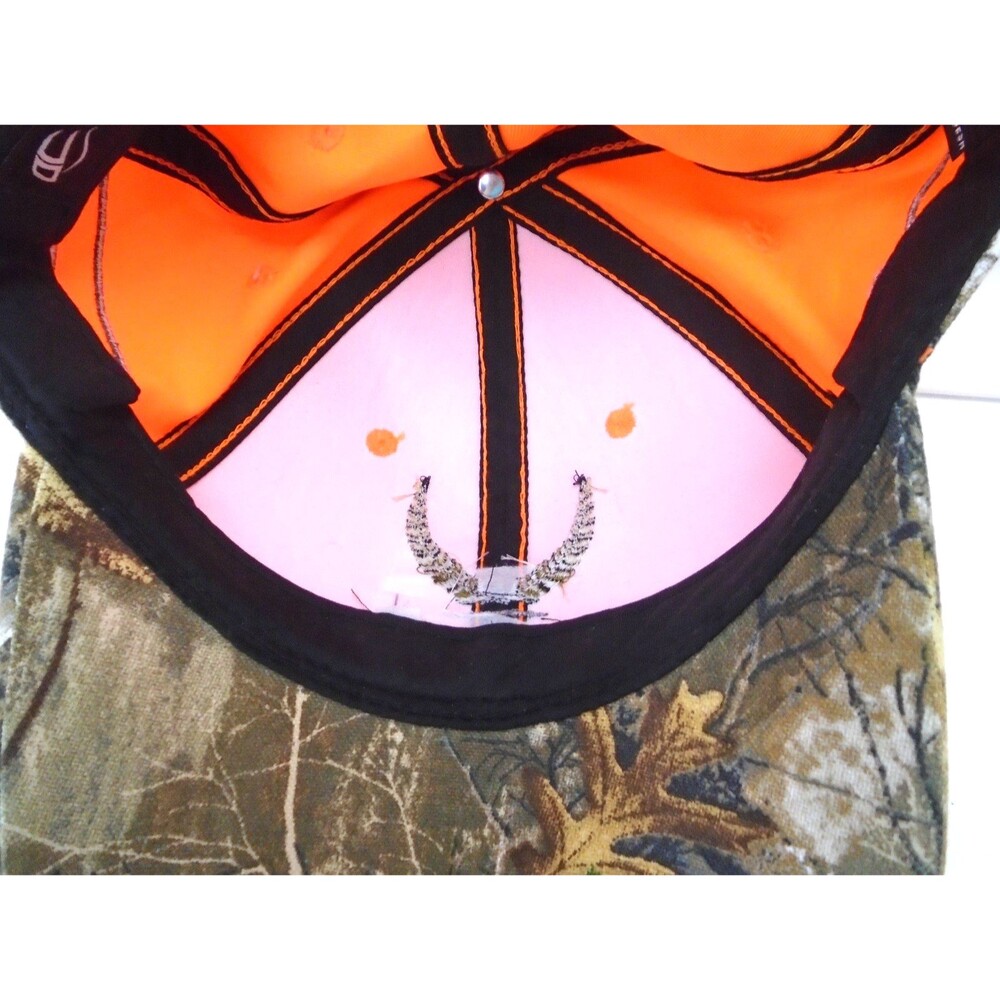 Reeltree Edge MEEMOS Blaze Orange Hunting Hat Cap Camo Trim Embroidered NWT - Picture 9 of 11